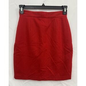 Vintage United Colors of Benetton‎ Red Wool Blend Mini Skirt Size 42 Italy